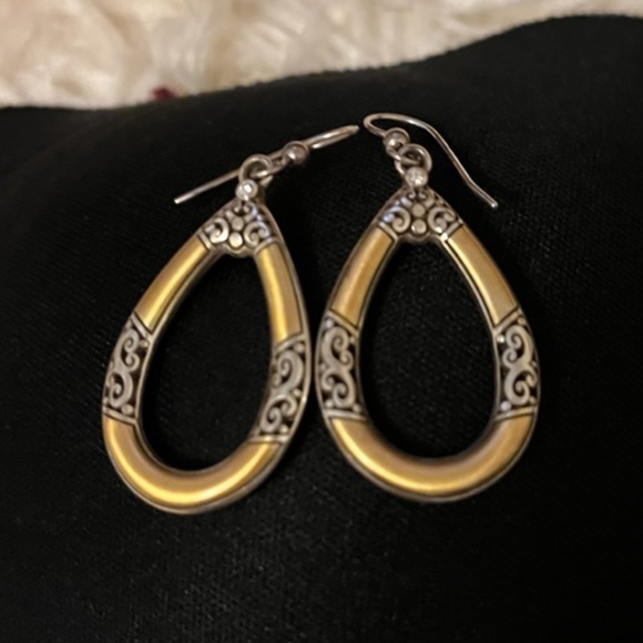 Brighton Earrings -  Silver and Gold tone finish  1.5"L - Picture 1 of 3